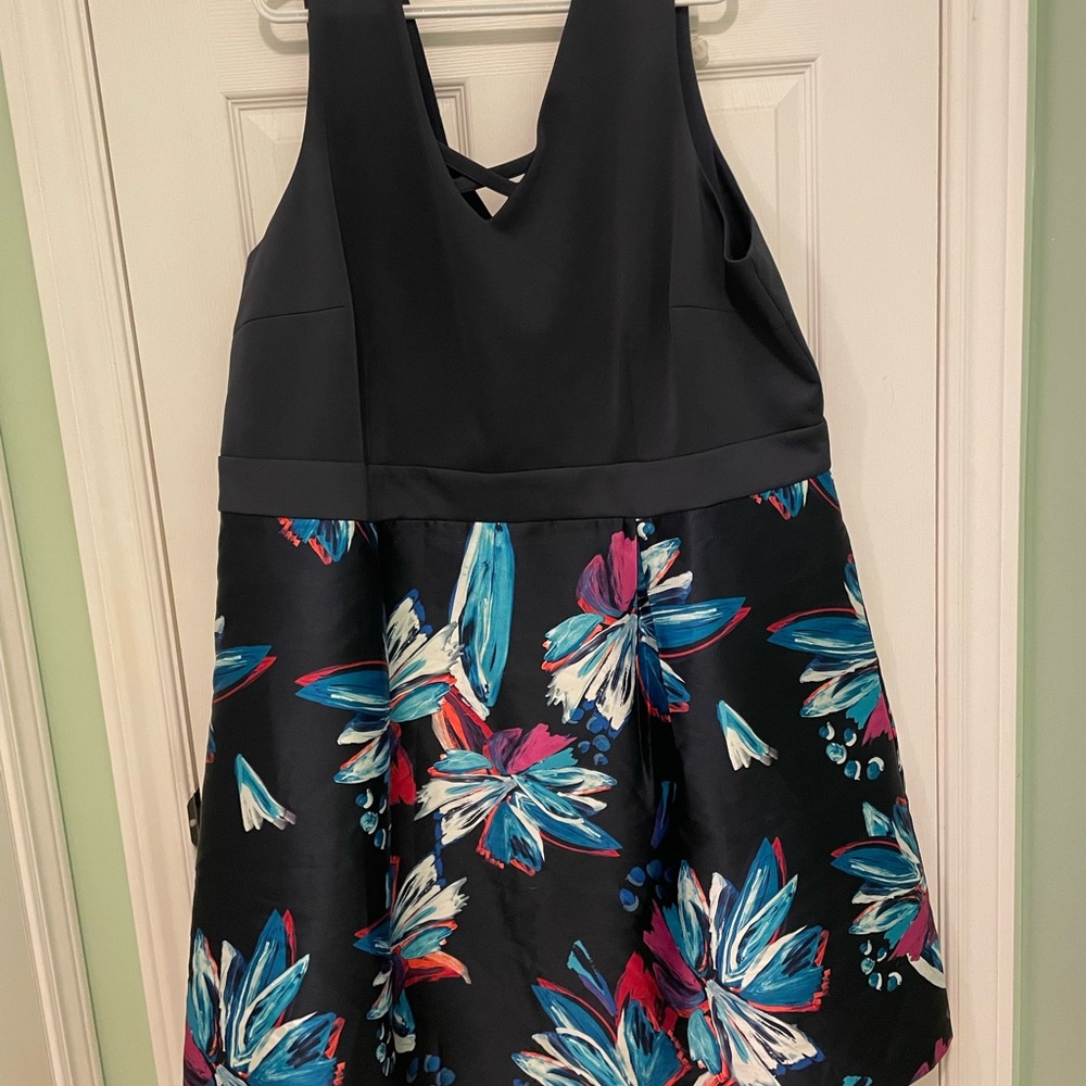 Navy Blue floral print In Every Story Dress XXL